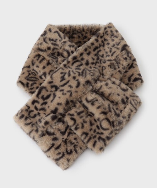 THE SHOP TK （ザ ショップ ティーケー ）の「フェイクファーティペット（ストール/ショール・レディース・キャメル/スミクロ/オフホワイト/ナチュラル・00）」の4枚目の写真