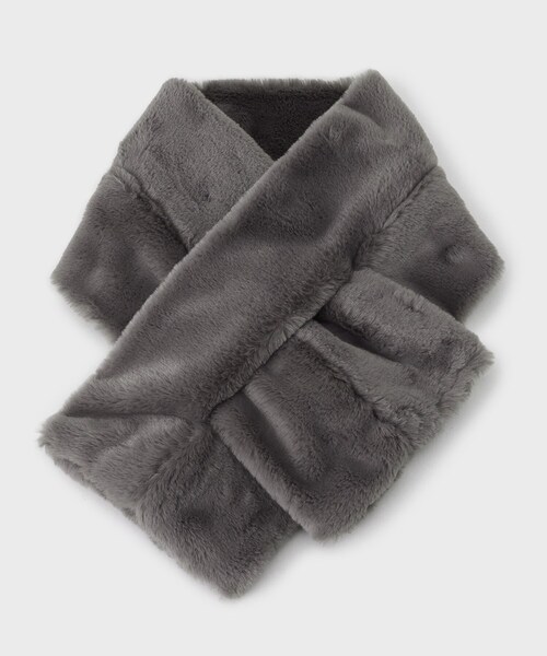 THE SHOP TK （ザ ショップ ティーケー ）の「フェイクファーティペット（ストール/ショール・レディース・キャメル/スミクロ/オフホワイト/ナチュラル・00）」の2枚目の写真