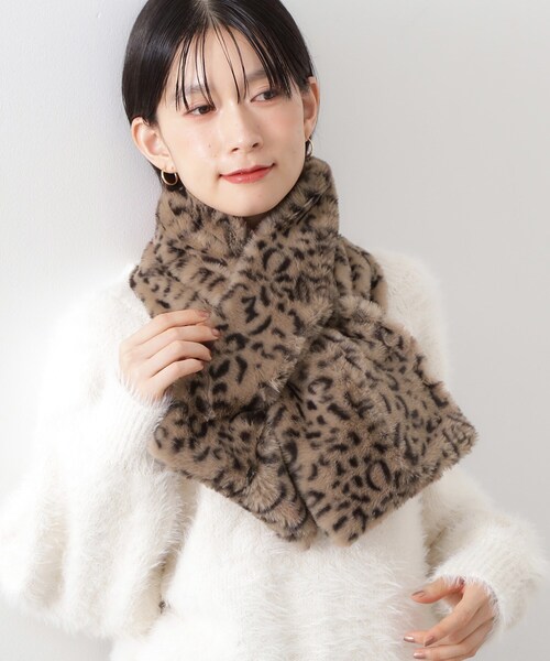 THE SHOP TK （ザ ショップ ティーケー ）の「フェイクファーティペット（ストール/ショール・レディース・キャメル/スミクロ/オフホワイト/ナチュラル・00）」の10枚目の写真
