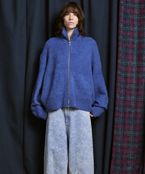 MAISON SPECIAL（メゾンスペシャル）の「《UNISEX》Boa Drivers Knit Blouson/ボアドライバーズニットブルゾン【MAISON SPECIAL/メゾンスペシャル】（カーディガン/ボレロ・メンズ・ブラック/レッド/ブルー/イエロー・1/2/0）」の14枚目の写真