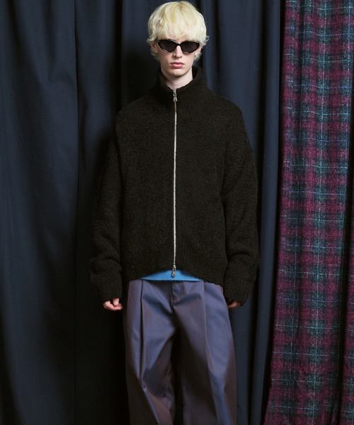 MAISON SPECIAL（メゾンスペシャル）の「《UNISEX》Boa Drivers Knit Blouson/ボアドライバーズニットブルゾン【MAISON SPECIAL/メゾンスペシャル】（カーディガン/ボレロ・メンズ・ブラック/レッド/ブルー/イエロー・1/2/0）」の11枚目の写真