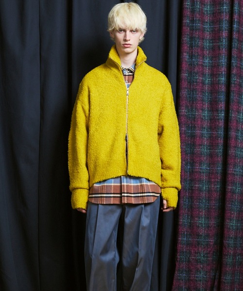 MAISON SPECIAL（メゾンスペシャル）の「《UNISEX》Boa Drivers Knit Blouson/ボアドライバーズニットブルゾン【MAISON SPECIAL/メゾンスペシャル】（カーディガン/ボレロ・メンズ・ブラック/レッド/ブルー/イエロー・1/2/0）」の19枚目の写真