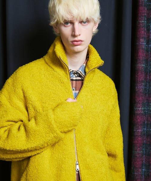 MAISON SPECIAL（メゾンスペシャル）の「《UNISEX》Boa Drivers Knit Blouson/ボアドライバーズニットブルゾン【MAISON SPECIAL/メゾンスペシャル】（カーディガン/ボレロ・メンズ・ブラック/レッド/ブルー/イエロー・1/2/0）」の22枚目の写真