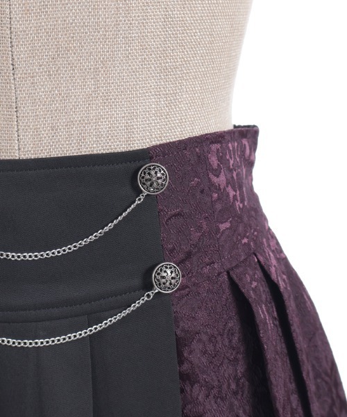 axes femme（アクシーズファム）の「チェーン付ジャカード切替スカート（スカート・レディース・パープル/ワイン/ダークグリーン・FREE）」の21枚目の写真