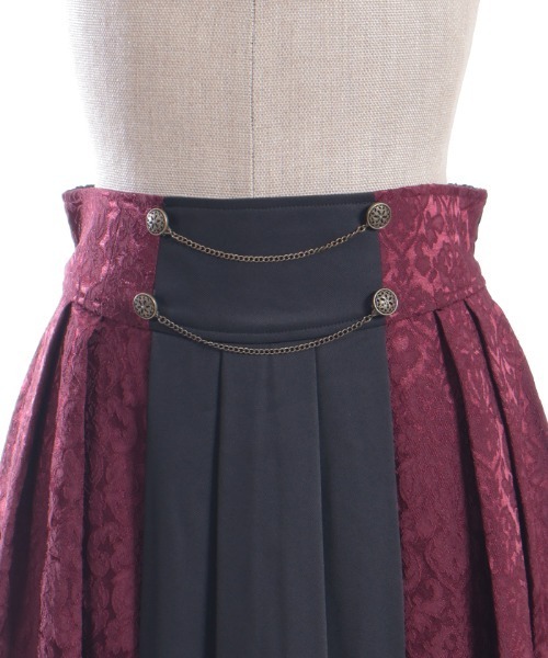 axes femme（アクシーズファム）の「チェーン付ジャカード切替スカート（スカート・レディース・パープル/ワイン/ダークグリーン・FREE）」の18枚目の写真