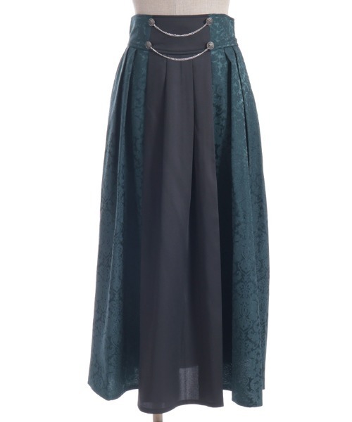 axes femme（アクシーズファム）の「チェーン付ジャカード切替スカート（スカート・レディース・パープル/ワイン/ダークグリーン・FREE）」の9枚目の写真