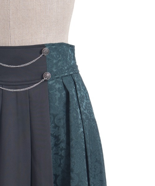 axes femme（アクシーズファム）の「チェーン付ジャカード切替スカート（スカート・レディース・パープル/ワイン/ダークグリーン・FREE）」の12枚目の写真