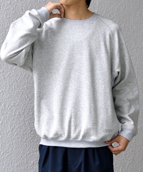 HINSON（ヒンソン）の「【SHIPS any別注】HINSON: 裏起毛 フリース ワンポイント ラグラン スウェット◇（スウェット・メンズ・ブラック/グレー/ライトグリーン・SMALL/MEDIUM/LARGE）」の6枚目の写真