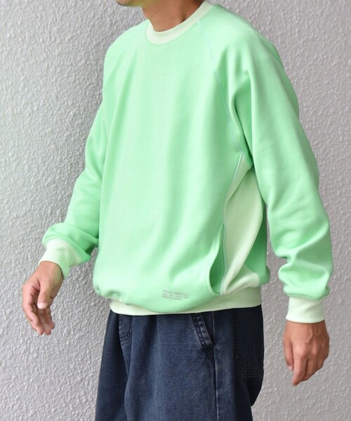 HINSON（ヒンソン）の「【SHIPS any別注】HINSON: 裏起毛 フリース ワンポイント ラグラン スウェット◇（スウェット・メンズ・ブラック/グレー/ライトグリーン・SMALL/MEDIUM/LARGE）」の19枚目の写真