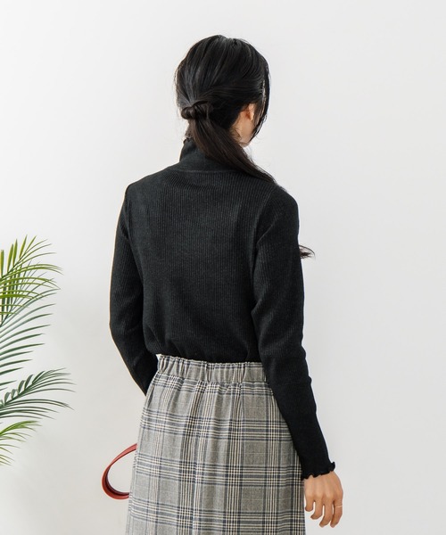 fort point(フォーポイント)の「【C-FORT POINT/フォートポイント】リブハイネック ニットプルオーバー(ニット/セーター・レディース・ブラック/アイボリー/ライトグレー/ピンク/グリーン・ONE SIZE)」の17枚目の写真
