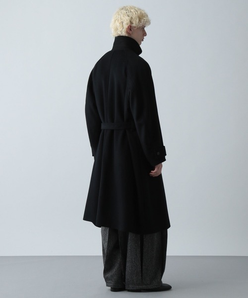 HARE（ハレ）の「ウール2WAYステンカラーコート(HARE)（ステンカラーコート・メンズ・ブラック/グレー系その他/レッド・SMALL/MEDIUM）」の8枚目の写真