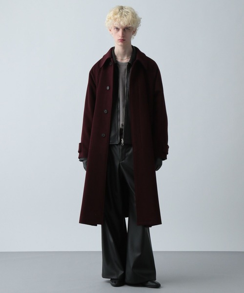 HARE（ハレ）の「ウール2WAYステンカラーコート(HARE)（ステンカラーコート・メンズ・ブラック/グレー系その他/レッド・SMALL/MEDIUM）」の13枚目の写真