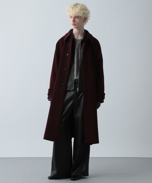 HARE（ハレ）の「ウール2WAYステンカラーコート(HARE)（ステンカラーコート・メンズ・ブラック/グレー系その他/レッド・SMALL/MEDIUM）」の14枚目の写真