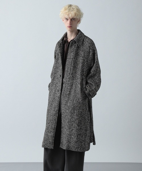 HARE（ハレ）の「ウール2WAYステンカラーコート(HARE)（ステンカラーコート・メンズ・ブラック/グレー系その他/レッド・SMALL/MEDIUM）」の19枚目の写真