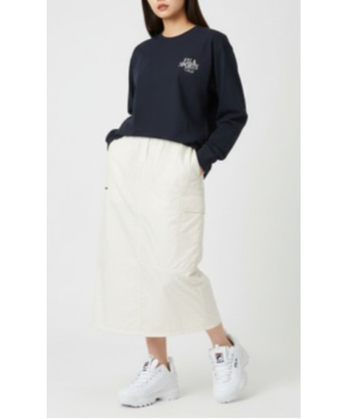 FILA（フィラ）の「Treat graphic Long sleeve T（Tシャツ/カットソー・レディース・オートミール/ネイビー/オレンジ・S/M/L/XL）」の7枚目の写真