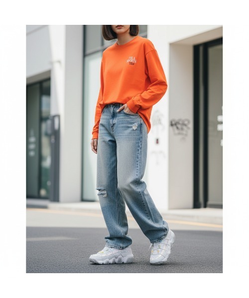 FILA（フィラ）の「Treat graphic Long sleeve T（Tシャツ/カットソー・レディース・オートミール/ネイビー/オレンジ・S/M/L/XL）」の10枚目の写真