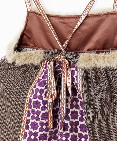 チャイハネ(チャイハネ)の「【チャイハネ】ミナティパッチワークキャミワンピース(ワンピース・レディース・ブラウン/グレー/パープル・FREE)」の5枚目の写真