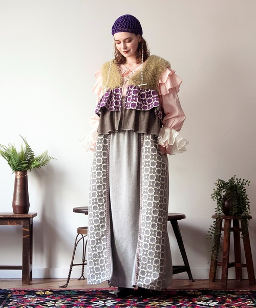 チャイハネ(チャイハネ)の「【チャイハネ】ミナティパッチワークキャミワンピース(ワンピース・レディース・ブラウン/グレー/パープル・FREE)」の9枚目の写真