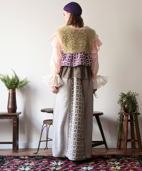 チャイハネ(チャイハネ)の「【チャイハネ】ミナティパッチワークキャミワンピース(ワンピース・レディース・ブラウン/グレー/パープル・FREE)」の11枚目の写真