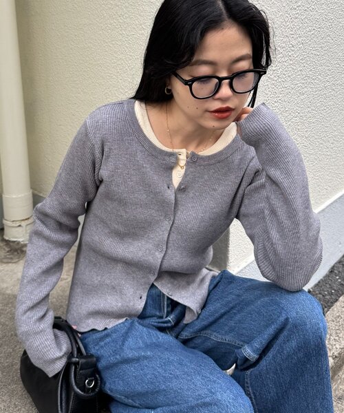 CIAOPANIC TYPY（チャオパニックティピー）の「2WAYアンチピリングニットカーデ（カーディガン/ボレロ・レディース・ピンク/レッド/オフホワイト/グレー/ブラック/サックスブルー・ONE SIZE）」の3枚目の写真