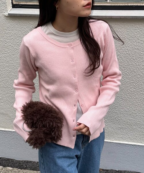 CIAOPANIC TYPY（チャオパニックティピー）の「2WAYアンチピリングニットカーデ（カーディガン/ボレロ・レディース・ピンク/レッド/オフホワイト/グレー/ブラック/サックスブルー・ONE SIZE）」の5枚目の写真