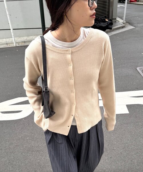 CIAOPANIC TYPY（チャオパニックティピー）の「2WAYアンチピリングニットカーデ（カーディガン/ボレロ・レディース・ピンク/レッド/オフホワイト/グレー/ブラック/サックスブルー・ONE SIZE）」の8枚目の写真