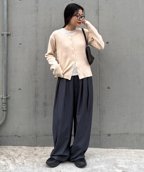 CIAOPANIC TYPY（チャオパニックティピー）の「2WAYアンチピリングニットカーデ（カーディガン/ボレロ・レディース・ピンク/レッド/オフホワイト/グレー/ブラック/サックスブルー・ONE SIZE）」の9枚目の写真