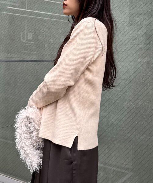 CIAOPANIC TYPY（チャオパニックティピー）の「2WAYアンチピリングニットカーデ（カーディガン/ボレロ・レディース・ピンク/レッド/オフホワイト/グレー/ブラック/サックスブルー・ONE SIZE）」の11枚目の写真