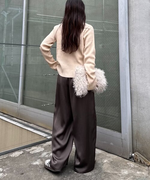 CIAOPANIC TYPY（チャオパニックティピー）の「2WAYアンチピリングニットカーデ（カーディガン/ボレロ・レディース・ピンク/レッド/オフホワイト/グレー/ブラック/サックスブルー・ONE SIZE）」の14枚目の写真