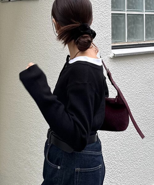 CIAOPANIC TYPY（チャオパニックティピー）の「2WAYアンチピリングニットカーデ（カーディガン/ボレロ・レディース・ピンク/レッド/オフホワイト/グレー/ブラック/サックスブルー・ONE SIZE）」の17枚目の写真