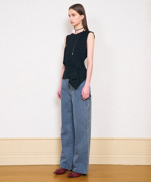 PARTIMENTO WOMEN(パルティメントウィメン)の「ローレイズワークジーンズ_ブルーグレー(デニムパンツ・レディース・その他・SMALL/MEDIUM)」の2枚目の写真
