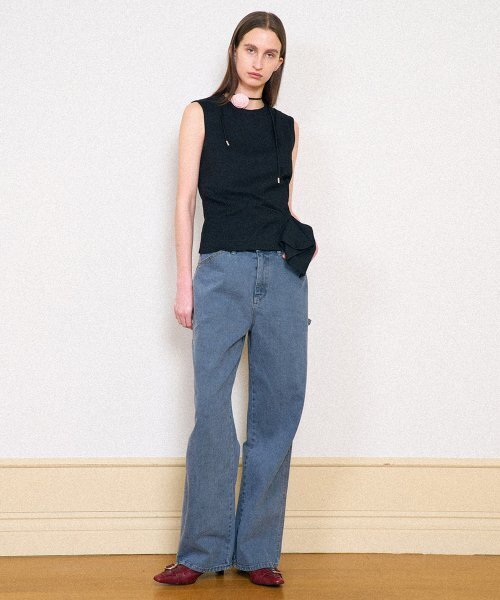 PARTIMENTO WOMEN(パルティメントウィメン)の「ローレイズワークジーンズ_ブルーグレー(デニムパンツ・レディース・その他・SMALL/MEDIUM)」の4枚目の写真