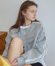 RONRON（ロンロン）の「ライン トルション スウェット ジップアップ グレー（その他アウター）」