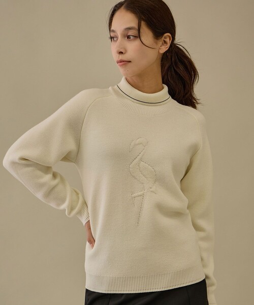 JUN&ROPE'（ジュンアンドロペ）の「【NOIR】フラミンゴモチーフクルーネックセーター（ニット/セーター・レディース・ベージュ/ホワイト/ブラック・L/M/S）」の17枚目の写真