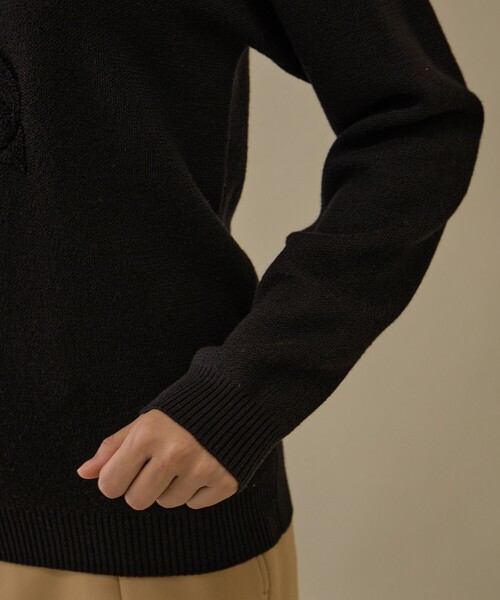 NOIR】フラミンゴモチーフクルーネックセーター（ニット/セーター