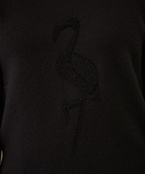 NOIR】フラミンゴモチーフクルーネックセーター（ニット/セーター