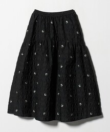 スクエア フラワー ジャガード スカート