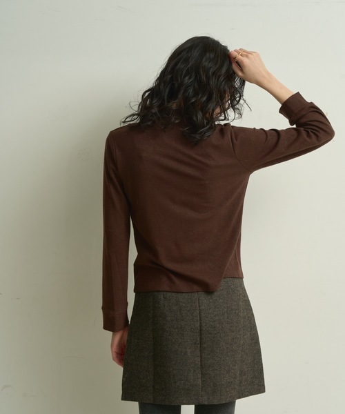 Lutim by u（ルチバイユー）の「Smooth jersey polo cut-and-sew / スムースジャージー ポロカットソー（Tシャツ/カットソー・レディース・グレー/アイボリー/ブラウン・FREE）」の21枚目の写真