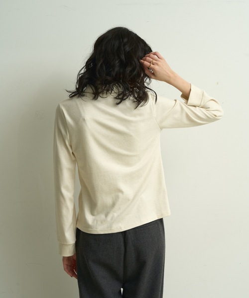 Lutim by u（ルチバイユー）の「Smooth jersey polo cut-and-sew / スムースジャージー ポロカットソー（Tシャツ/カットソー・レディース・グレー/アイボリー/ブラウン・FREE）」の8枚目の写真
