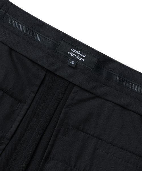 MUSINSA STANDARD（ムシンサスタンダード）の「リバースワンジョーワイド隠しバンディングスラックス[ブラック]（スラックス・メンズ・その他・26/27/28/29/30/31/32/33/34/36/38/40）」の6枚目の写真
