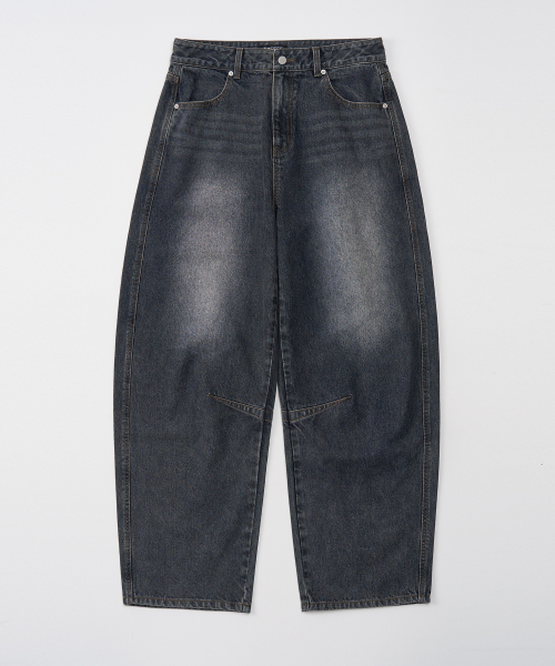 TOFFEE（トフィー）の「シングルダートデニムパンツ (ブルーブラック)（デニムパンツ・メンズ・その他・SMALL/MEDIUM/LARGE/X-LARGE）」の2枚目の写真