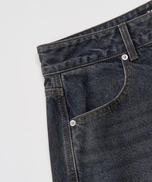 TOFFEE（トフィー）の「シングルダートデニムパンツ (ブルーブラック)（デニムパンツ・メンズ・その他・SMALL/MEDIUM/LARGE/X-LARGE）」の5枚目の写真