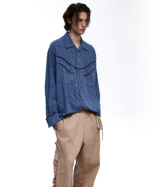 RSSC(アールエスエスシー)の「FLORAL JACQUARD WESTERN SHIRT - BLUE(シャツ/ブラウス・レディース・その他・2/1)」の2枚目の写真