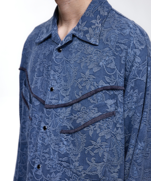 RSSC(アールエスエスシー)の「FLORAL JACQUARD WESTERN SHIRT - BLUE(シャツ/ブラウス・レディース・その他・2/1)」の4枚目の写真