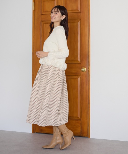 Neige(ネージュ)の「ジャガードスカート(スカート・レディース・ブラック/ベージュ・ONE SIZE)」の7枚目の写真