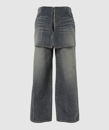 Skirt Docking Wide Denim Pants