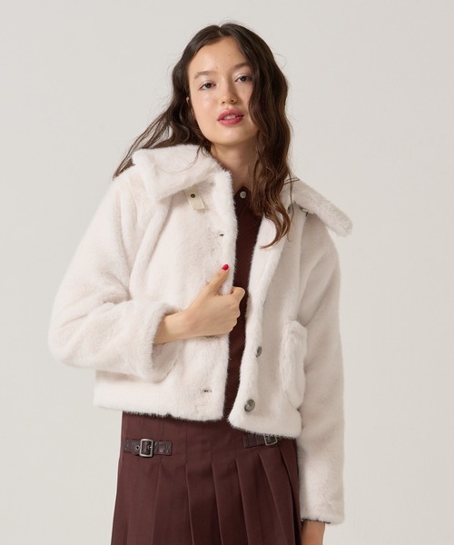 ビッグカラー フェイクファー ショートアウター TINA：JOJUN（その他