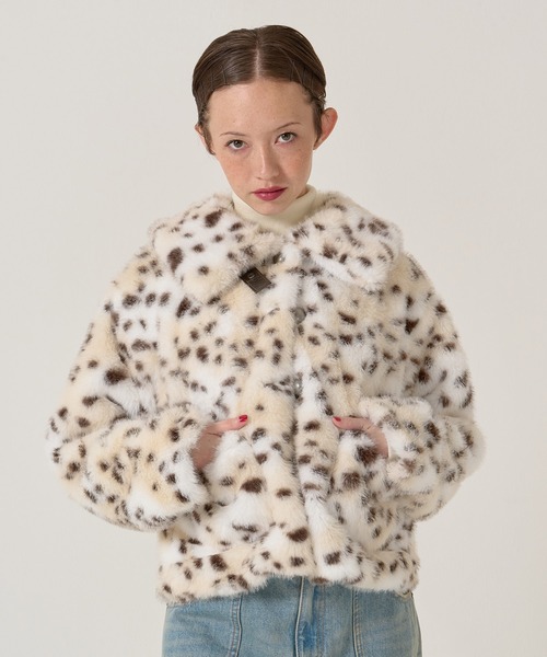 ビッグカラー フェイクファー ショートアウター ivory tina:jojun ビッグカラー フェイクファー ショートアウター TINA：JOJUN（その他