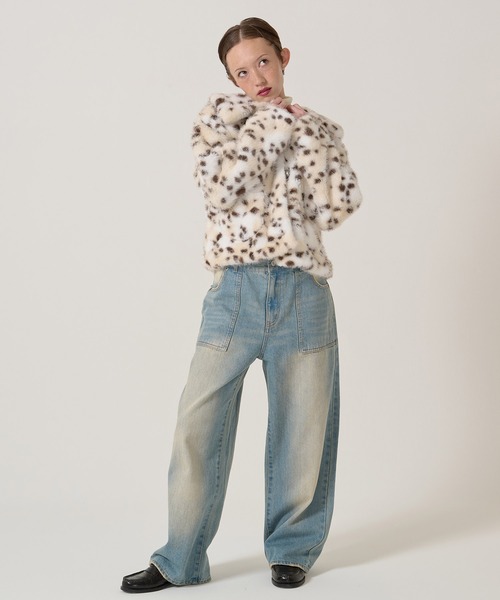 ビッグカラー フェイクファー ショートアウター TINA：JOJUN（その他