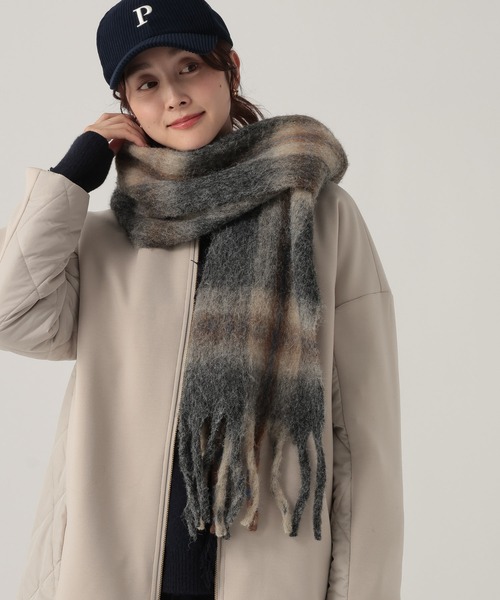 Elura（エルーラ）の「タータンチェックマフラー/591469（マフラー・レディース・グレー/ブラウン系その他2・ONE SIZE）」の6枚目の写真